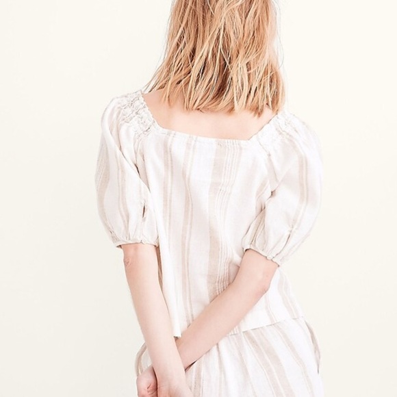 Madewell Cream Striped Linen Blouse - Picture 6 of 7